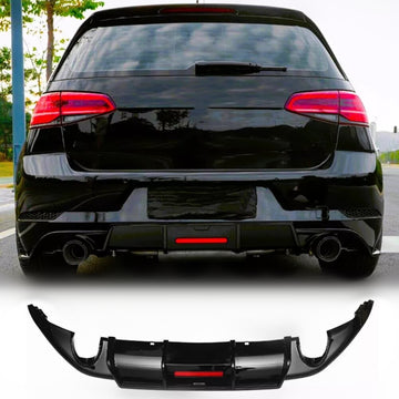 Rear Diffuser for VW Golf 7 MK7 MK7.5 with LED Lights Rear Bumper Lip Gloss Black
